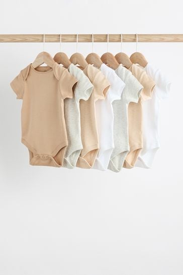 Neutral Short Sleeve Bodysuits 7 Pack