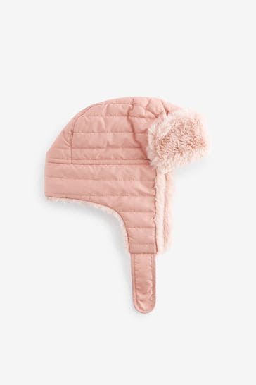 Pink Quilted Trapper Hat (3mths-16yrs)