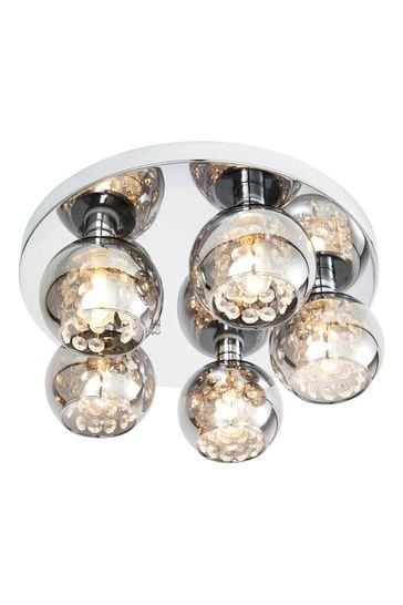 BHS Chrome Megara 5lt Bathroom Flush Ceiling Light