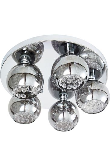 BHS Chrome Megara 5lt Bathroom Flush Ceiling Light