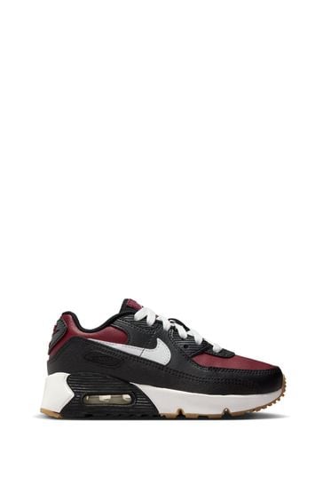 Nike Black/White/Red Air Max 90 Junior Trainers