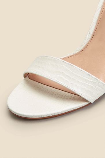 White block heel barely there sandals discount