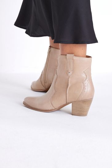 Buy Nude Regular Wide Fit Forever Comfort Leather Cowboy Western