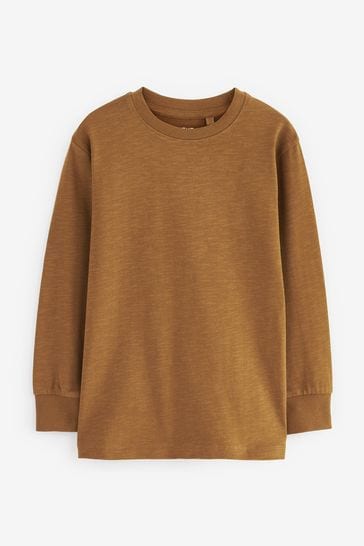 Tan Brown Long Sleeve Cosy T-Shirt (3-16yrs)