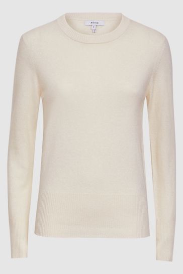 Buy Reiss Ivory Addison Wool Blend Crew Neck Jumper from Next Bahrain