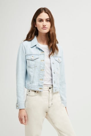 French Connection Blue Macee Micro Western Denim Jacket