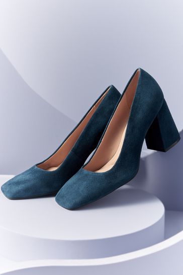 Navy chunky hotsell heel shoes
