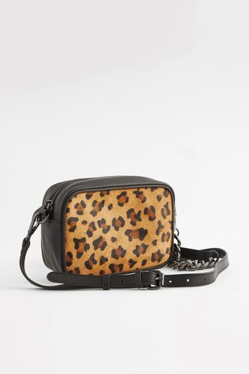 Buy Animal Leather Chain Quilted Camera Bag from Next Luxembourg
