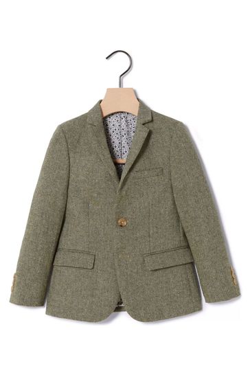 Buy MOSS Green Boys Herringbone Tweed Jacket from Next Canada