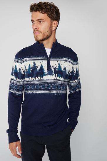 Christmas jumper half discount zip