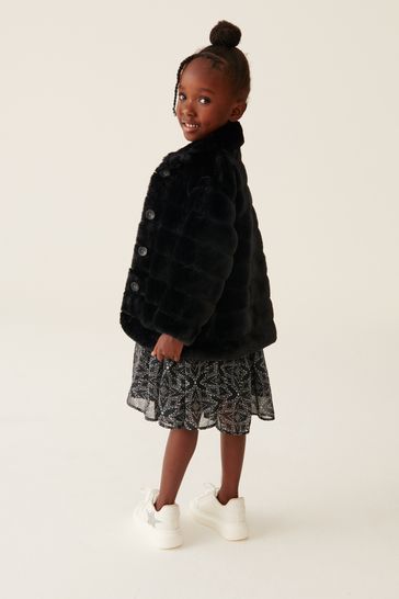 Mint Velvet Black Faux Fur Jacket