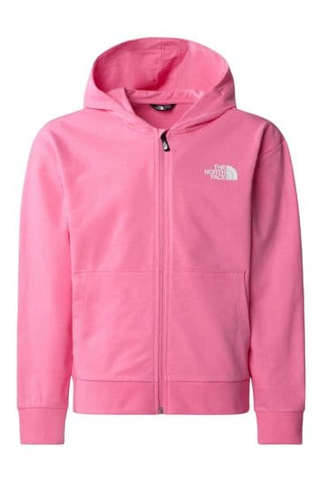 The North Face Girls Pink Oversized Full Zip Hoodie