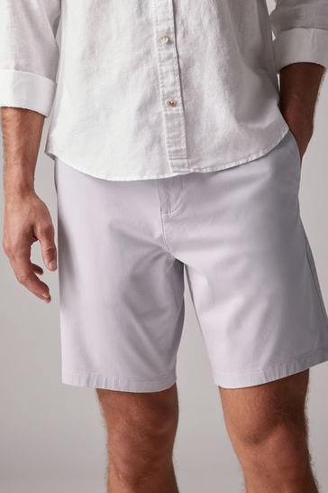 Lilac Purple Straight Fit Stretch Chinos Shorts