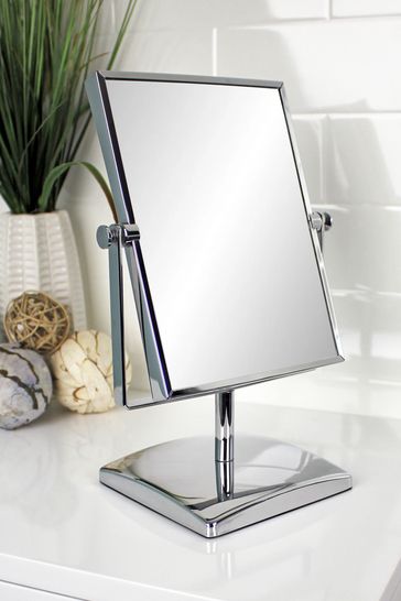 Showerdrape Chrome Vanity Mirror Rectangular 3x Magnification Teris