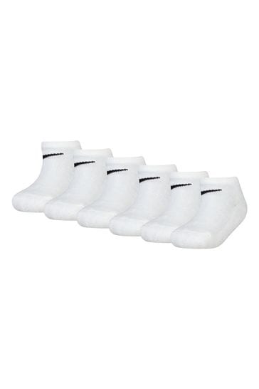 Nike White Ankle Socks 6 Pack Little Kids