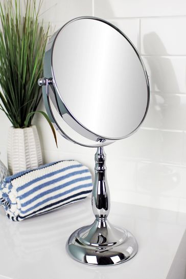 Espejo de tocador cromado Showerdrape reversible redondo 7x aumentos Vidos