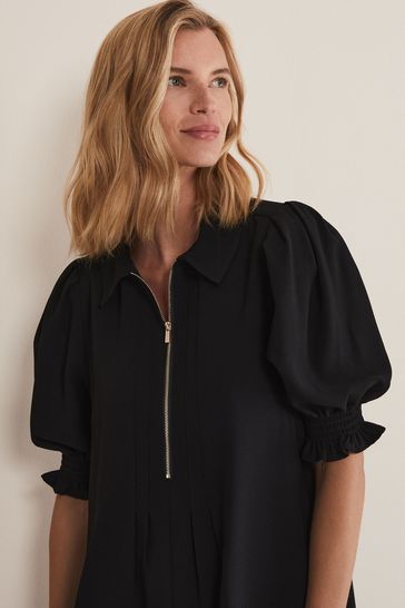 Phase Eight Candice Zip Black Mini Dress