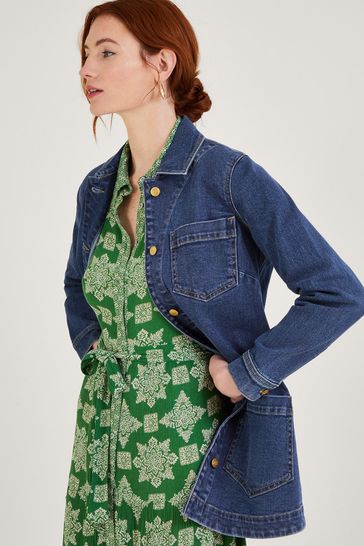 Longline borg discount denim jacket
