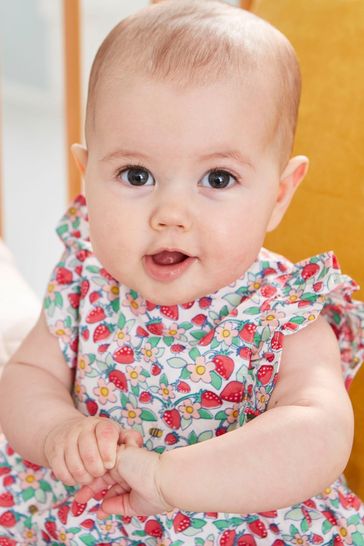 Buy JoJo Maman B b White Pretty Strawberry Print Bubble Baby