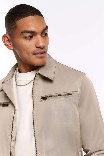 Zip up shop shacket
