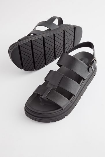 Buy Black Regular Wide Fit Chunky Sandals from Next USA