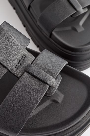 Next black clearance sandals wide fit