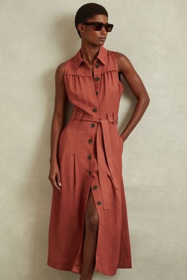 Reiss rust dress top