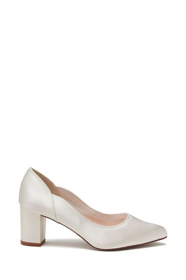 Rainbow Club Cream Wedding Wide FIt Marie Satin Bridal Shoes