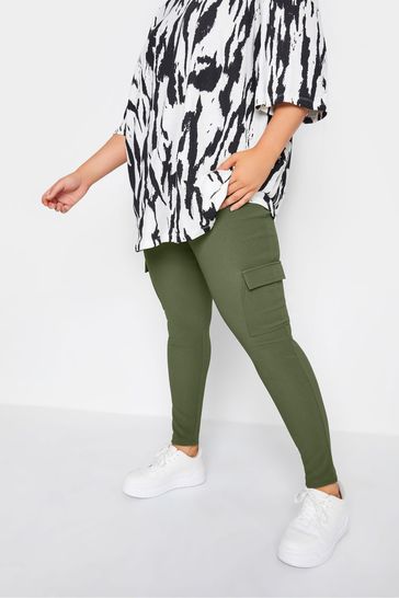 Yours Curve Green Cargo Leggings