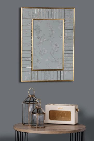 Gold Clemence Beaded Mirror