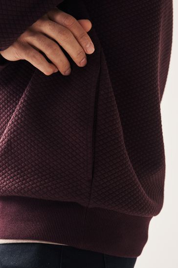 Buy Burgundy Red Hoodie Premium Textured Overhead Hoodie from Next