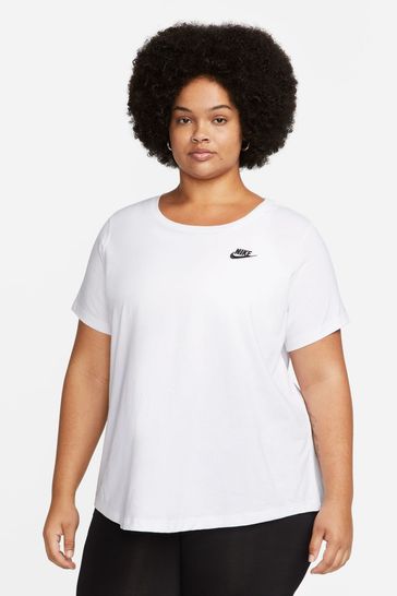 Nike White Curve Sportswear Club Essentials T Shirt