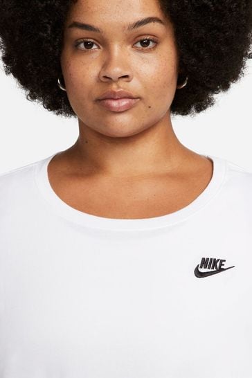 Buy Nike White Curve Sportswear Club Essentials T Shirt from Next Netherlands