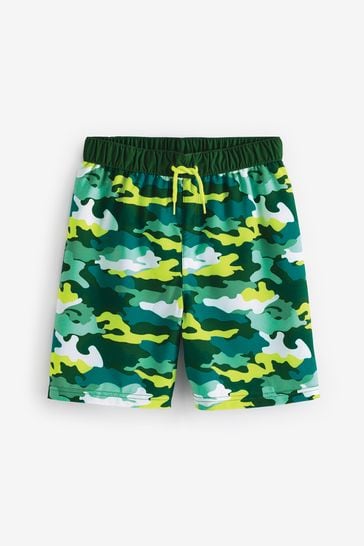 Harry Bear Green Boys Camo Swim Shorts