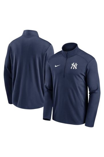 Nike Blue New York Yankees Team Agility Logo Pacer Half Zip Sweat Top
