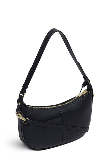 Radley Summerstown Leather Small Zip Top Shoulder Bag, Black