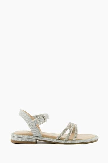 Dune silver flat hotsell sandals