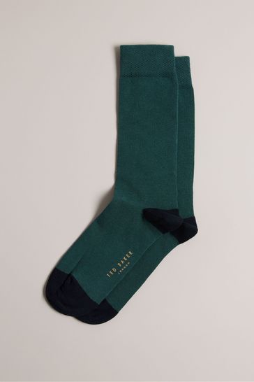 Buy Ted Baker Corecol Green Socks With Contrast Colour Heel And
