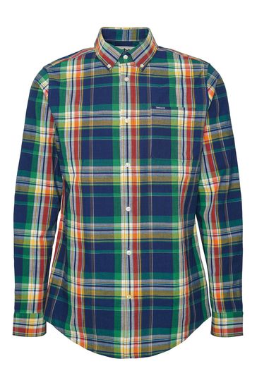 Barbour blue check shirt top
