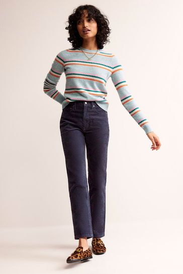 Buy Boden Blue Slim Corduroy Straight Jeans from Next Luxembourg