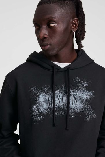 Buy AllSaints Black Shadow Stamp Logo Hoodie from Next Luxembourg