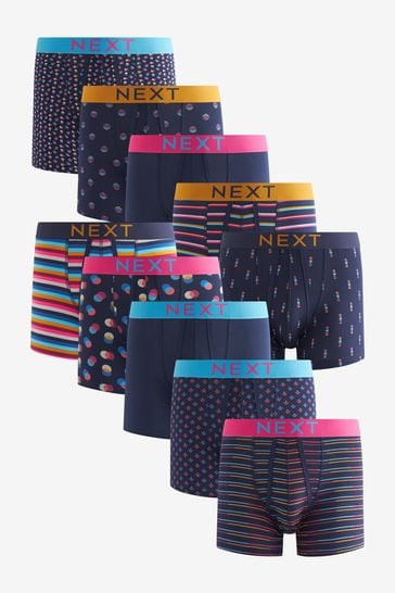 Multi Patterned A-Front Boxers 10 Pack