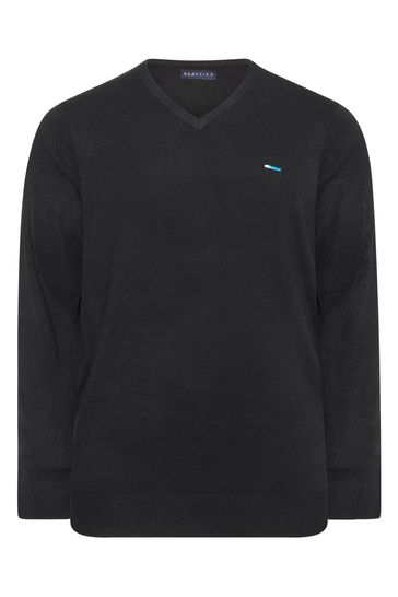 Buy BadRhino Big Tall Black V Neck Jumper from Next Hungary