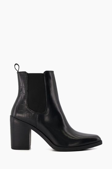Dune London Black Promising Chelsea Western Ankle Boots