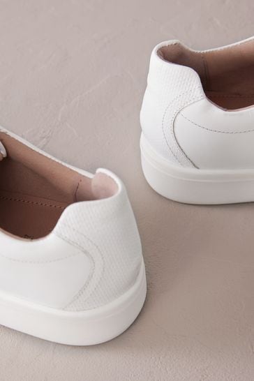 Mens white trainers leather clearance
