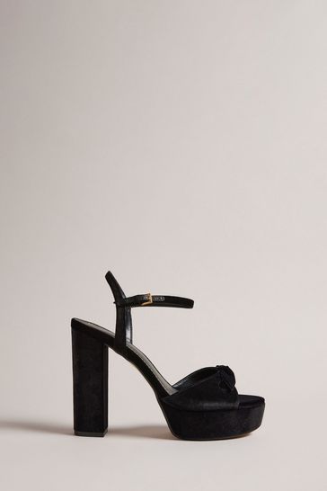 Velvet top bow sandals