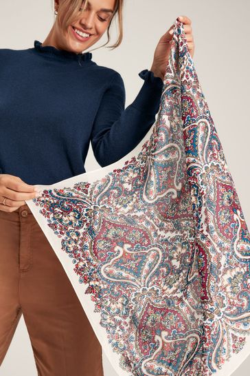 Buy Joules Elsie Pink Square Lightweight Neck Scarf from Next