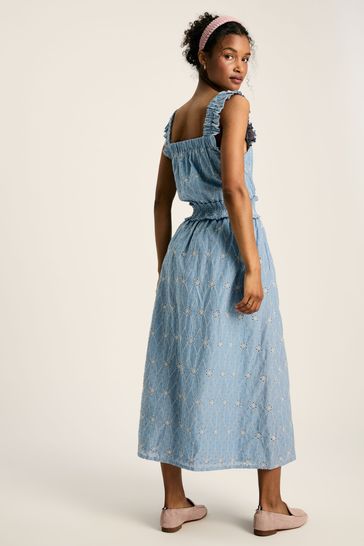 Buy Joules Nadia Blue Broderie Sun Dress from Next Netherlands