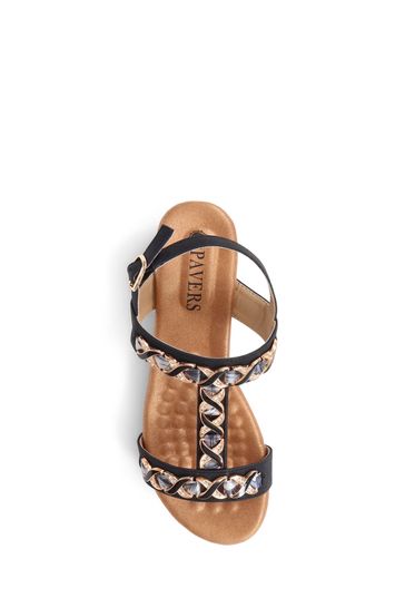 Buy Pavers Embellished Black Sandals from Next Luxembourg