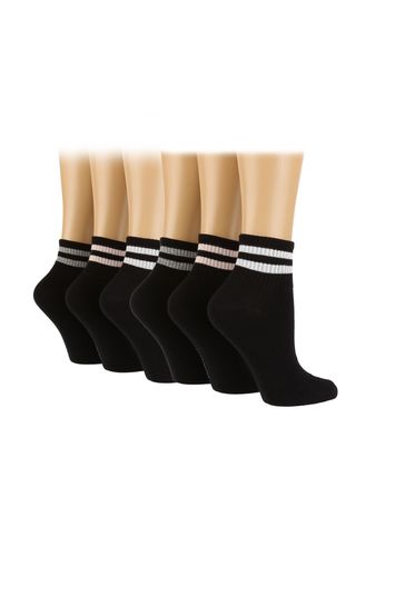 Wild Feet Black Ankle length Rib Socks